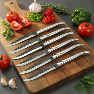 Cuchillo Premium <span class=keywords><strong>para</strong></span> Carne Tipo Martillo <span class=keywords><strong>de</strong></span> 4/5 Pulgadas, <span class=keywords><strong>de</strong></span> Acero Inoxidable, Estilo Laguiole, <span class=keywords><strong>para</strong></span> Mesa, Cena, con Mango Forjado, <span class=keywords><strong>para</strong></span> Hotel y Restaurante - Product Image 4