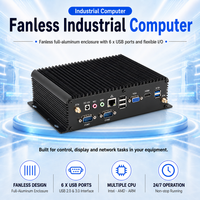 Ordinateur industriel sans ventilateur, mini PC 6 USB, Intel I3 I5 I7 J1900 N100, IP65, large plage de température, VGA, RS232, OEM, ODM, personnalisé