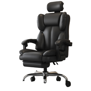 High Back Leather Contemporary Ergonomic Lift <b>Chair</b> with Adjustable <b>Reclining</b> and -Footrest - Product Image 1