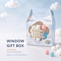 Boîte cadeau de Noël bleu ciel sur mesure avec poignée, impression ciel bleu et impression cadeau enveloppant pour emballage alimentaire
