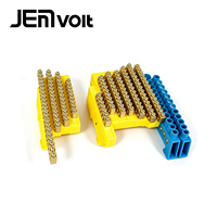 Barre de distribution neutre haute tension JEMA sur rail DIN, barre de liaison à la terre de type pont en laiton pour armoire de distribution électrique