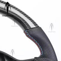 Volant en cuir et fibre de carbone adapté à BMW M1 M2 M4 M5 M6 F10 F18 F11 F12 F30 X1 X2X3X4X5 X6 Série 3 Série 5 E90 E92