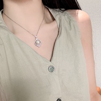 Pendentif classique en forme de goutte d'eau avec 10 perles d'eau douce rondes légèrement Edison de 11 mm, argent et or, deux tons, bijoux pour femmes