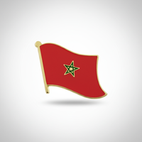 GREPAS GIFTS Épinglette drapeau du Maroc de 1 pouce, épinglette patriotique pour chapeau, épinglette de pays du monde