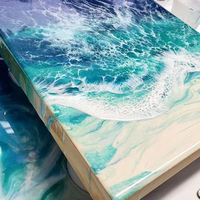 Peinture 3D en résine époxy claire pour tablette en bois, banc de table, colle liquide pour verre