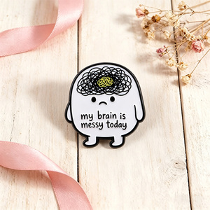 Pin de esmalte con cita: Mi cerebro está desorganizado hoy, broche, pin de solapa, insignia para mochila, accesorios de ropa, regalos de joyería divertidos - Product Image 3