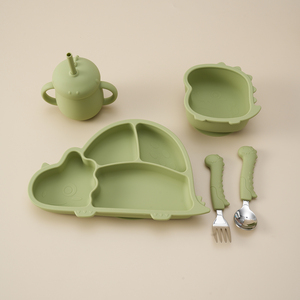 Juego de Alimentación para Bebés de Silicona de Grado Alimenticio, Libre de BPA, Plato de Succión Antideslizante y Vaso para Beber - Product Image 6
