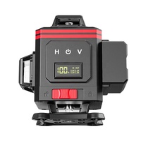 Niveau laser rotatif autonivelant vert 360° 4D 16 lignes, laser croisé horizontal et vertical, outils de mesure et de nivellement