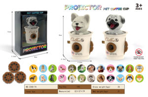 RS Plastik Evcil Köpek Kahve Fincanı Projektörü Fransız <span class=keywords><strong>Bulldog</strong></span> + Pug Işıklı Eğitici Oyunlar 4-6 Yaş Çocuklar İçin Model 2200-74 - Product Image 6