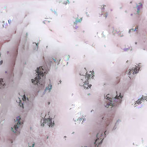 รีไซเคิล SHAOXING โรงงานผู้ผลิตกระต่ายผมฟอยล์ผ้า 2 สีรูปแบบยูนิคอร์นผ้าขนแกะตุ๊กตานุ่มพิเศษ - Product Image 2