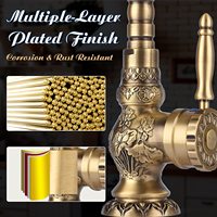 Robinet de lavabo antique en laiton à trou unique, en cuivre raffiné, pour eau chaude et froide, pour salle de bain traditionnelle