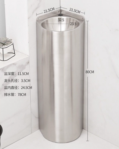 Évier <span class=keywords><strong>de</strong></span> coin autoportant moderne en acier inoxydable SS304, lavabo triangulaire gain <span class=keywords><strong>de</strong></span> place pour <span class=keywords><strong>jardin</strong></span> extérieur, balcon, camping-car, salle <span class=keywords><strong>de</strong></span> bain 80 cm - Product Image 6