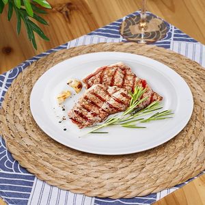 Natural Water Hyacinth Boho Rattan <b>Placemats</b> 12 Inch 13 Inch Woven Braided Wicker <b>Table</b> Mats Rustic Farmhouse Weave <b>for</b> Dining - Product Image 3