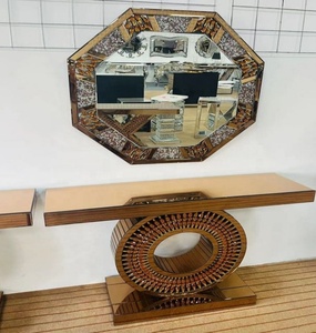 Table <span class=keywords><strong>console</strong></span> <span class=keywords><strong>extensible</strong></span> moderne pour la maison, l'hôtel, l'atelier, la salle à manger ou la chambre à coucher, meubles de salon <span class=keywords><strong>en</strong></span> <span class=keywords><strong>verre</strong></span> miroir - Product Image 2
