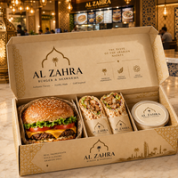 Boîte à emporter pour shawarma et burger, jetable, écologique, pliable, personnalisable, biodégradable, en carton blanc, pour restaurant