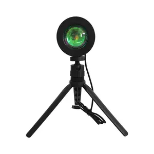 Lámpara de proyección de atardecer, proyector de 16 colores que cambian, luces LED de pie, luz de proyección de arco iris, rotación de 360 grados
