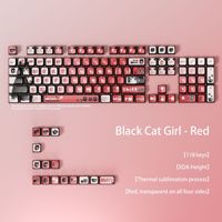 XDA Profile PBT Dye Sublimation Keycap Set Red Black Anime Style Custom Keycaps for Mechanical Keyboard