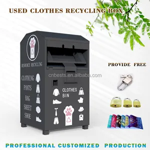 Factory Charity 16 Gauge Strong Material Galvanized Metal Steel Outdoor Large Clothing Donation Recycle Bin Price
