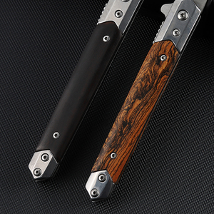 Nouveauté : Couteaux pliants tactiques de survie pour l'extérieur, couteaux de poche en bois pour la gravure - Product Image 6