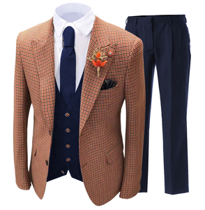 Offre Spéciale quatre saisons costume Slim Fit décontracté Plaid rayé costume hommes costume trois pièces ensemble - Product Image 4