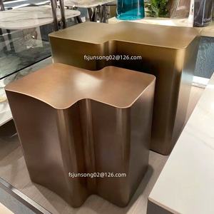 JS T153 <span class=keywords><strong>2023</strong></span> Foshan Dernière Table Meubles Conception Mat SS Table Basse Ensemble Forme Irrégulière Doré Modulaire Tables <span class=keywords><strong>D</strong></span>'extrémité - Product Image 3