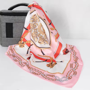 Wholesale Custom Label logo Neck <b>Scarf</b> Fashion Business Style Print Square <b>Satin</b> Silk <b>Scarf</b> High Quality Bandana <b>Scarf</b> - Product Image 6