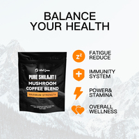 Extrait de Shilajit de marque privée mélange de champignons en vrac poudre de café vente en gros café himalayen naturel Puro Shilajit