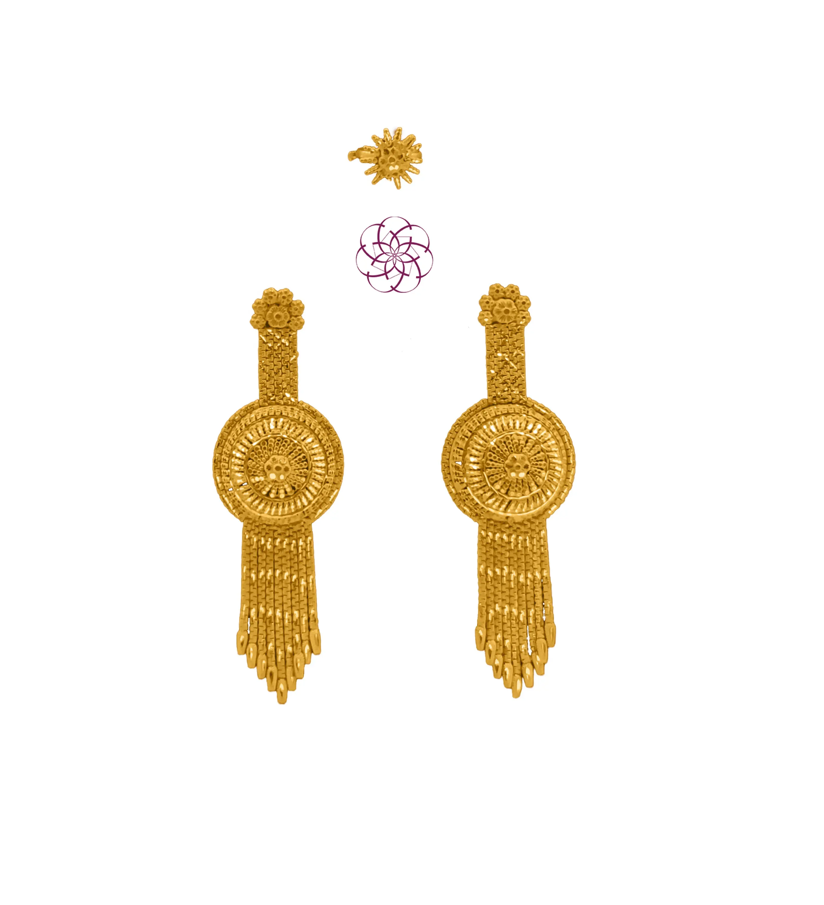 5 gramme 24K Gold Plated Earring Set Boucles D'oreilles Bague De Luxe Bijoux Plaque Or Africaine Ensemble Femme African Jewelry