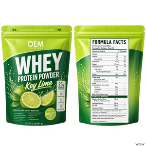 Poudre de Protéine de Lactosérum à Marque Blanche OEM Saveur Citron Vert 25g Protéines Faible Teneur en Sucre Mélange d'Enzymes Digestives Favorise la Croissance Musculaire - Product Image 3