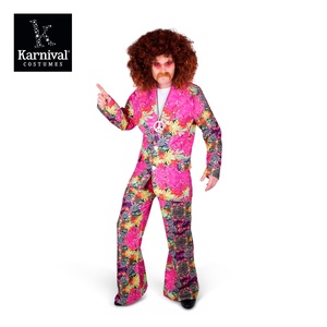 ODM Hombres Venta caliente 70s Tema Hippie Fiesta Disco Disfraz Personalizado <span class=keywords><strong>Woodstock</strong></span> 1960s Gear Boho Traje Conjunto Pantalones Venta al por mayor - Product Image 6