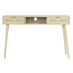 Consolle in MDF di Paulownia 120x42.5x78cm con Design a Griglia - Product Image 5