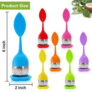 Coffee <b>Tea</b> Accessories 100% Food Grade BPA Free Leaf Shape <b>Tea</b> Filter Reusable Loose Leaf <b>Tea</b> <b>Infuser</b> Silicone - Product Image 5