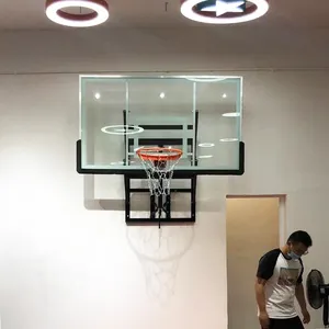 Werkslieferung günstiger wandmontierter Hoop Basketballhoop mit überlegenem gehärtetem Rückenbrett für Fitnessstudio