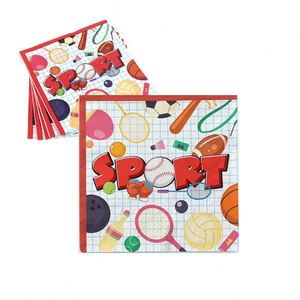 Baseball Basketball Football Soccer <b>Birthday</b> Party Supplies Disposable Cocktail Paper Napkins 16pcs - Product Image 1