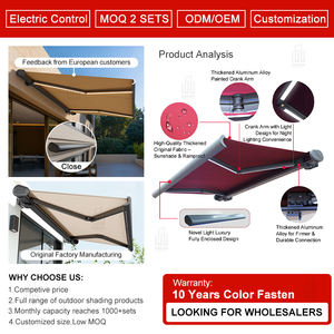 Toldo Eléctrico <span class=keywords><strong>de</strong></span> Casete Completo para Balcón con Control Remoto e Iluminación para Áreas <span class=keywords><strong>de</strong></span> Patio <span class=keywords><strong>y</strong></span> Terraza Exteriores - Product Image 4