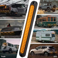 Feu arrière de frein de remorque à 15 LED Barre d'arrêt et de virage Feux arrière Bande de frein étanche Lumière rouge pour bateau camion RV UTV ATV