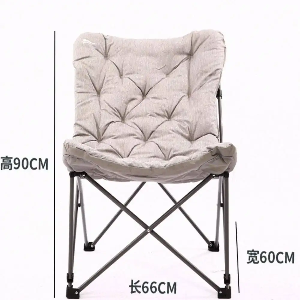 Складное кресло с подкладкой для кемпинга, мягкое широкое сиденье с металлическим каркасом, мебель для гостиной