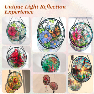 Atrapasueños de Vitral con Mariposas y Flores para Ventanas, Decoración Artística para Amantes de la Naturaleza y el Jardín, Regalo para Mujer - Product Image 6