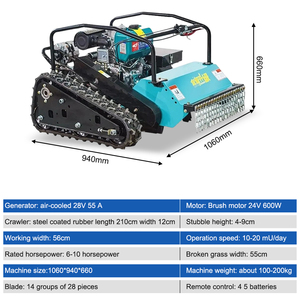 Industrial Grade 196cc <b>Remote</b> <b>Control</b> Lawn <b>Mower</b> With Tea Mountain <b>Track</b> & Petrol/Gasoline Grass Crusher Ymn21 4-s - Product Image 6