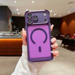 Funda Protectora Magnética Mate para <span class=keywords><strong>iPhone</strong></span> 17 16 15 Pro Max, con Tacto de Piel, Antigolpes y Anticaídas, Fundas Esmeriladas, <span class=keywords><strong>Carcasa</strong></span> - Product Image 1