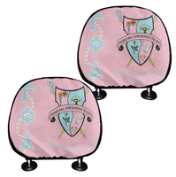 Housses de repose-tête de voiture personnalisées avec lettres grecques Gamma Phi Delta Sorority, imprimé perle, protection de siège, décoration intérieure de voiture, cadeau