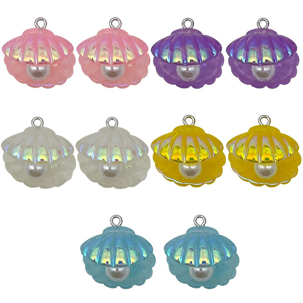 Mezcla de 10 conchas de perla de la serie marina de resina - 32g - SN1467
