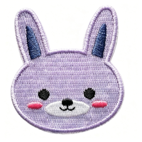 Op maat gemaakte schattige konijnen- en bunny-borduursels op vlies, strijkbaar, cartoon dierenbadge, canvas stof, kleding, jassen