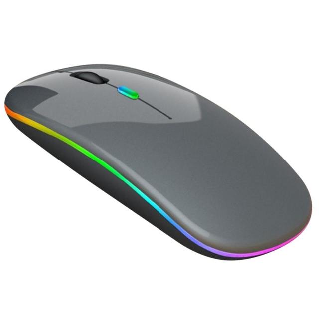 Ultra Thin Rechargeable BT Wireless Mouse Mini Optical 1600DPI RGB 3D Ergonomics Design for Laptop PC in Stock