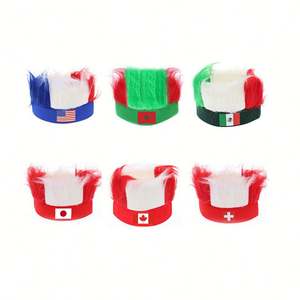 Diadema con Peluca Sintética Personalizada con Bandera de EE. UU., Argentina y Francia, Accesorio Portátil para Fiestas de Fútbol y Animación de Fans 2026 - Product Image 3