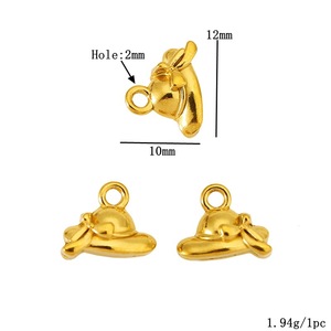 Pendentifs en acier inoxydable de formes variées pour la création de colliers, accessoires de bijouterie plaqués or - Product Image 2