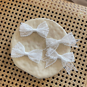Pinza para el cabello con lazo de encaje blanco, dulce y femenina, accesorio para el cabello con cinta larga de hadas, pinza para el cabello de encaje etéreo, súper bonita! - Product Image 2