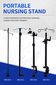 Support de perfusion médical moderne en acier inoxydable, pliable, portable et réglable pour <span class=keywords><strong>burette</strong></span> et perfusion intraveineuse - Product Image 2