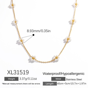 Feminine Fragrance Floral Pearl <b>Titanium</b> Steel Necklace High-End Design Collarbone <b>Chain</b> Stylish Stainless Pendant Necklace - Product Image 6