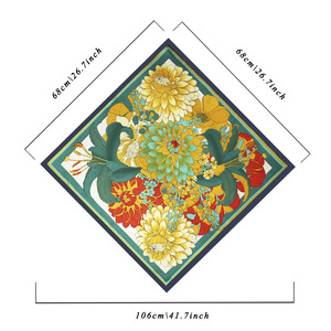 Foulard <span class=keywords><strong>da</strong></span> Collo Quadrato Elegante <span class=keywords><strong>da</strong></span> <span class=keywords><strong>Donna</strong></span> 1026C, 68cm/26.77inch, Stampa Personalizzata Designer, Fasce per Capelli di Lusso in Seta - Product Image 4
